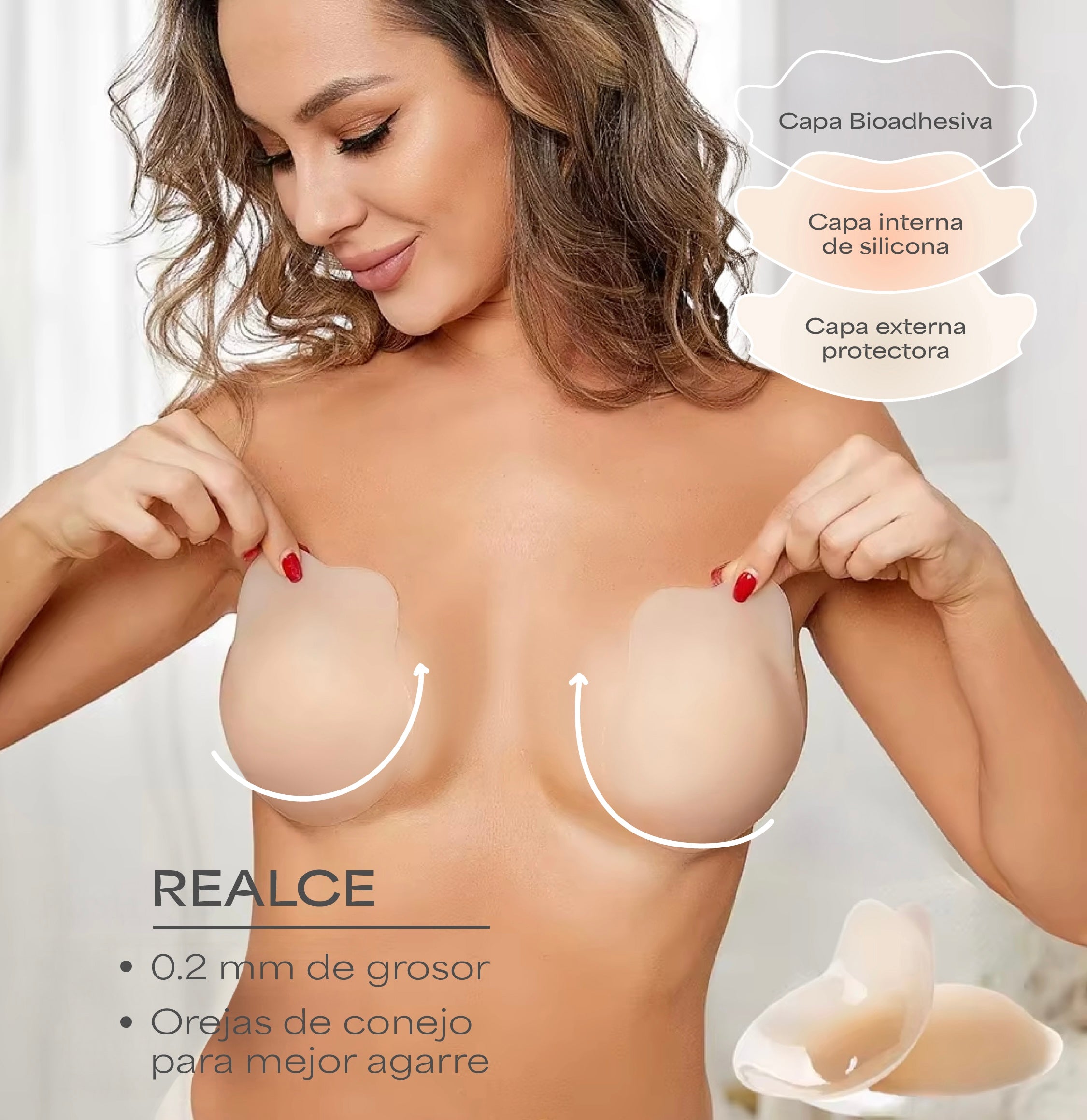 Pack x2 Cubrepezones con realce + Estuche gratis